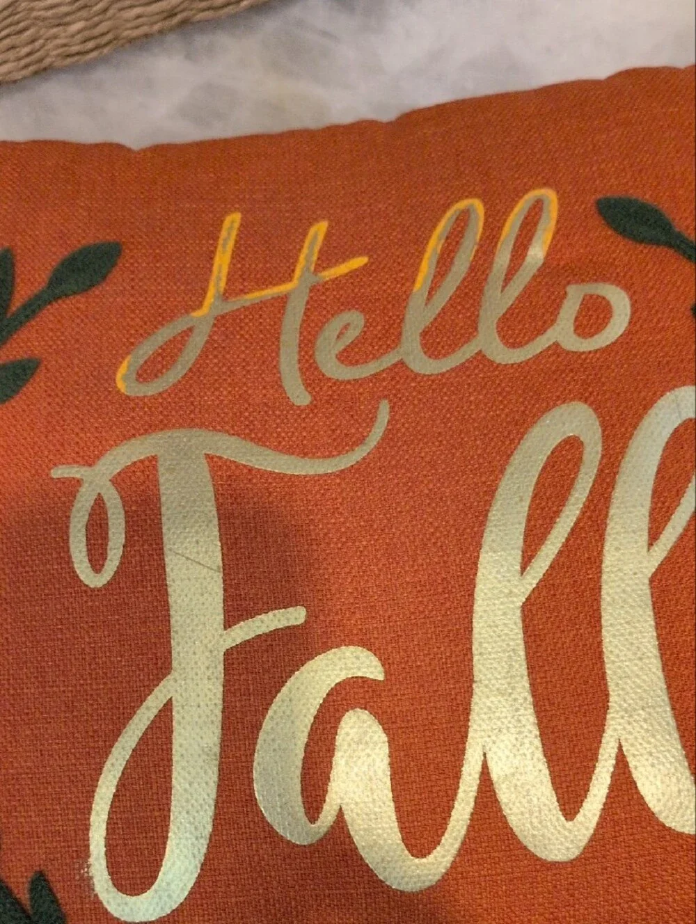 Hello Fall Orange Decorative Pillow